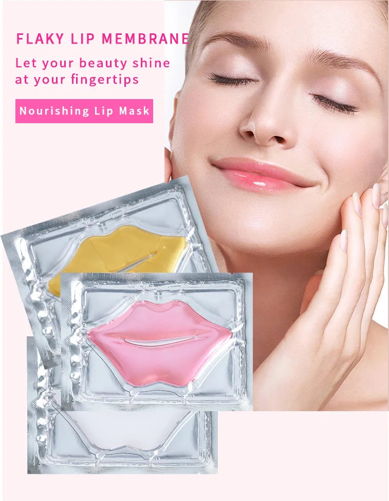 Crystal Collagen Lip Mask Lips Plumper Pink Lip Patches (Daily Hack)