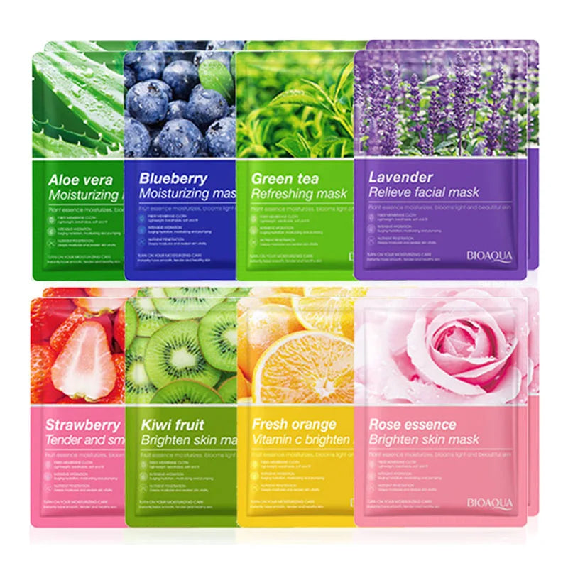 8pcs Natural Plant Face Mask, Hydrating daily hack!