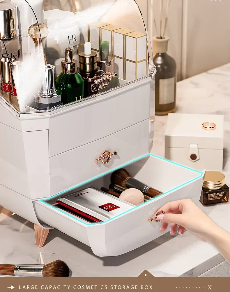 Cosmetic Storage Makeup Box Large Capacity Dustproof Desktop Drawer Make Up Drawer Container Jewelry Lipstick Boxs Organizer