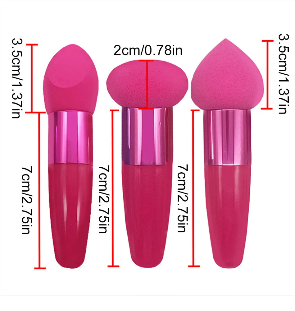 3pcs Women Puff Mushroom Head Face Concealer Blender Makeup Brushes