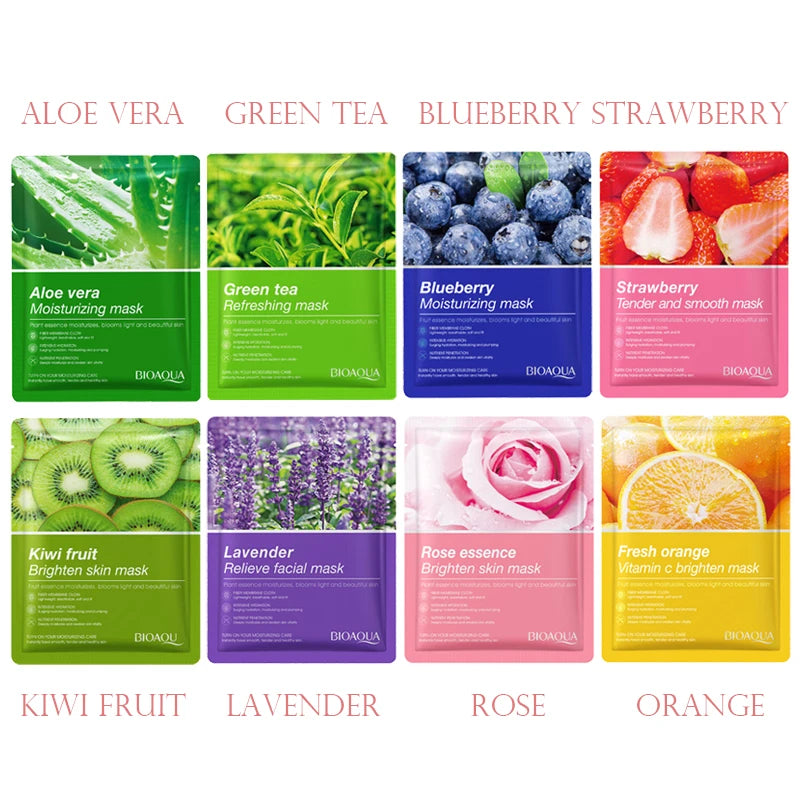 8pcs Natural Plant Face Mask, Hydrating daily hack!