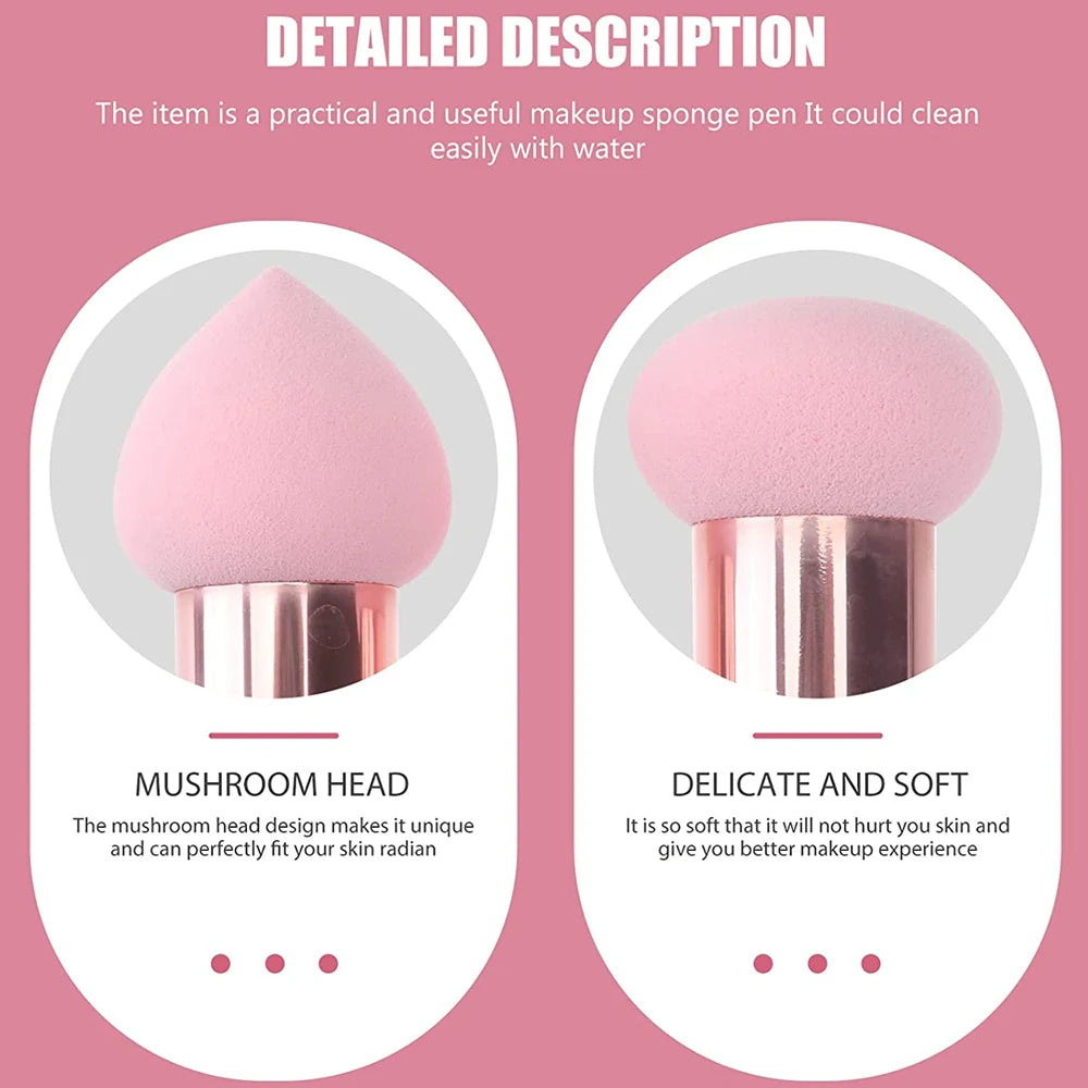 3pcs Women Puff Mushroom Head Face Concealer Blender Makeup Brushes