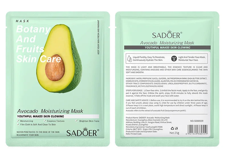 8pcs Natural Plant Face Mask, Hydrating daily hack!