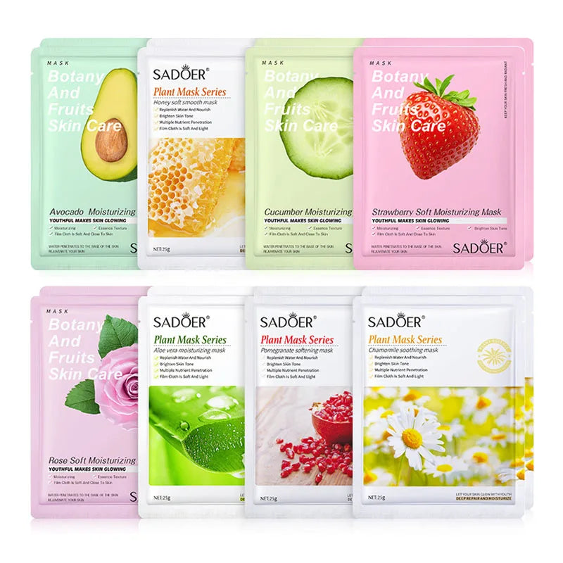 8pcs Natural Plant Face Mask, Hydrating daily hack!
