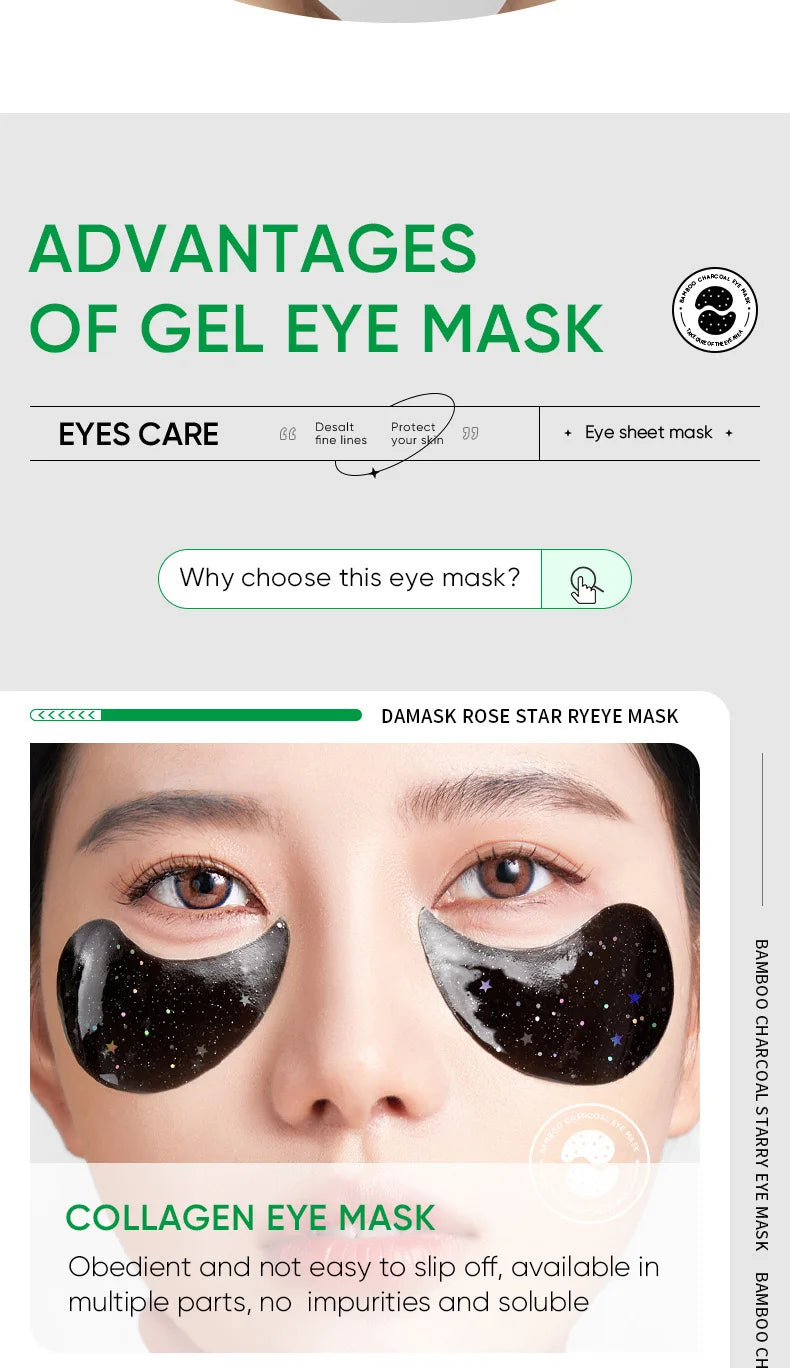 60pcs Rose Starry Collagen Eye Mask Anti Dark Circles !