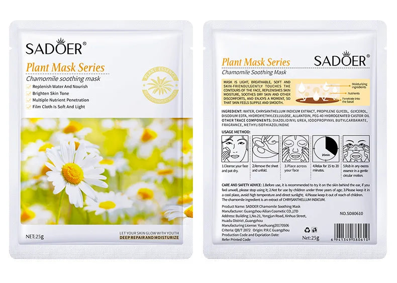 8pcs Natural Plant Face Mask, Hydrating daily hack!