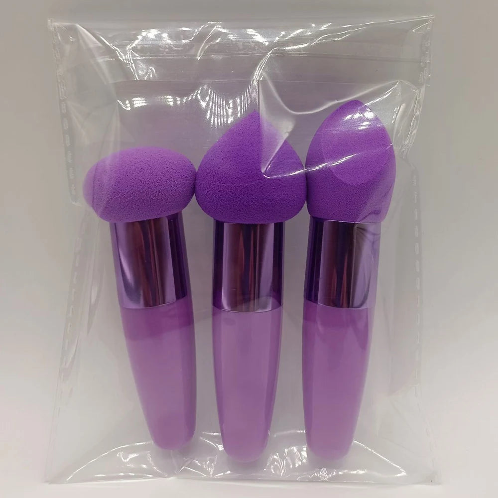 3pcs Women Puff Mushroom Head Face Concealer Blender Makeup Brushes