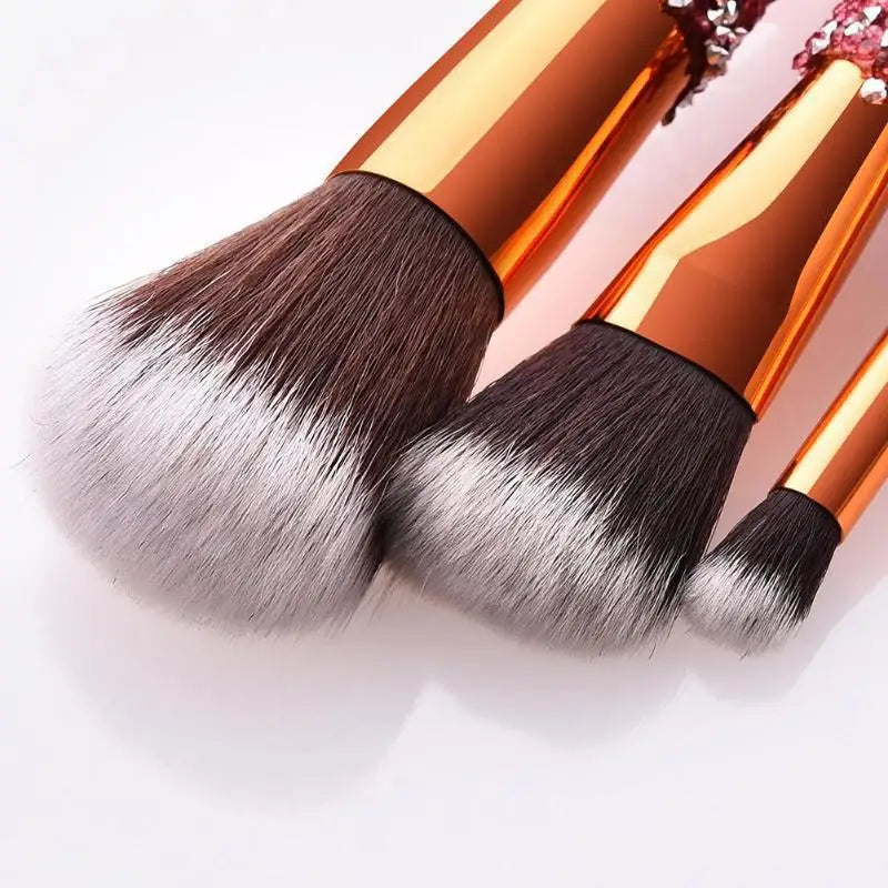 diamond studded makeup brushes set