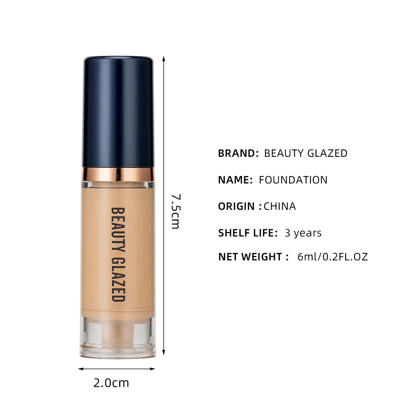 Beauty Glazed 6 Color Liquid Foundation Concealer