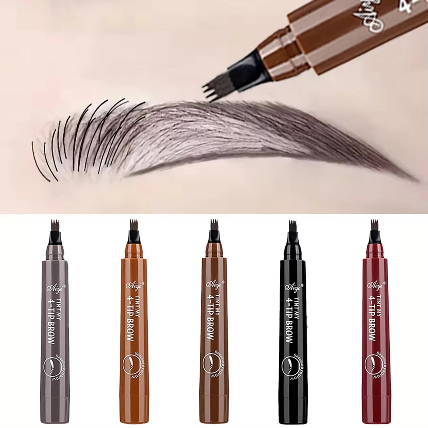 Waterproof Eyebrow Pencil, Quad Eyebrow Pencil (Natural Look)