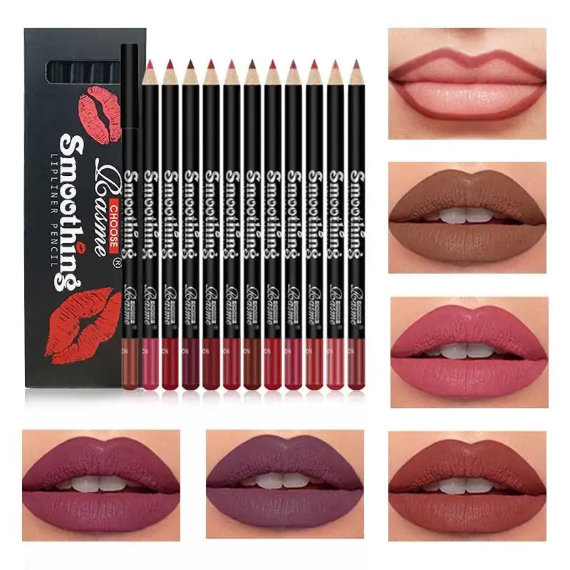 12pcs Professional Lip Liner Pencil set
