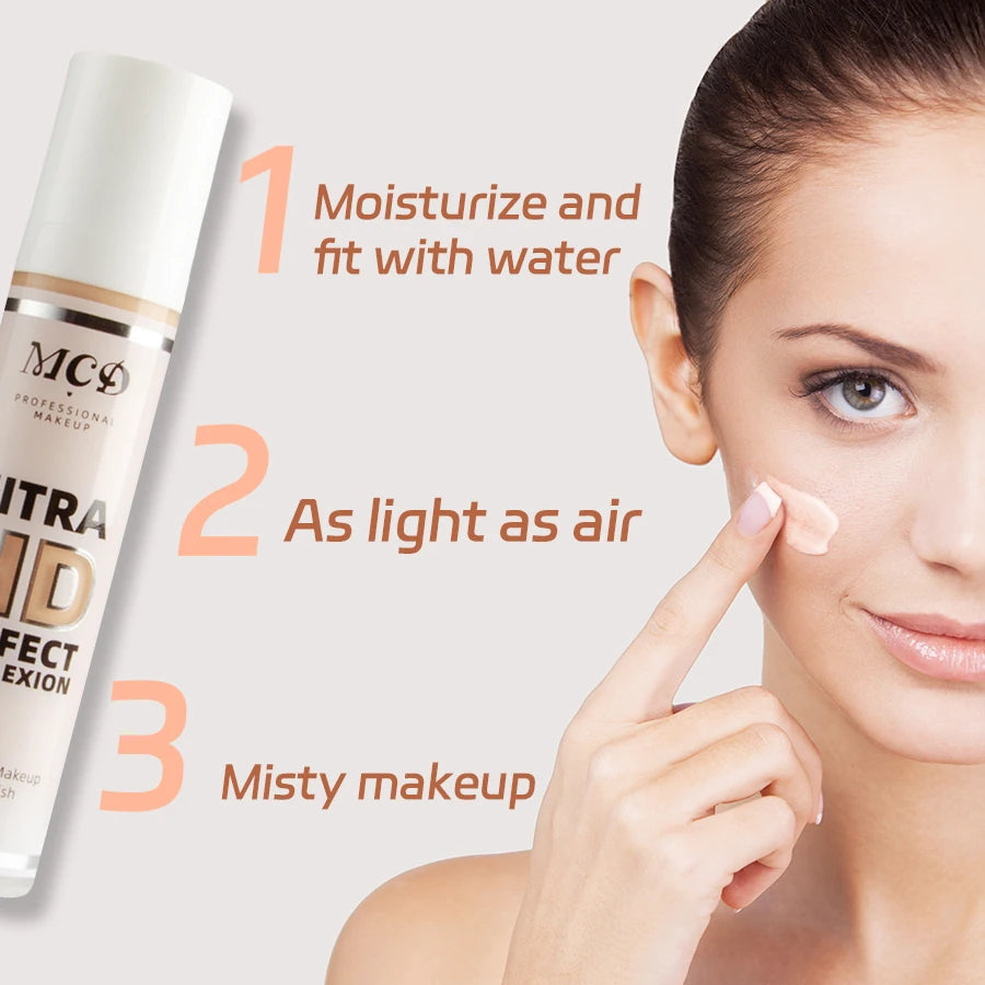 9 Shade Full Coverage Concealer Liquid Foundation (Natural Matte)