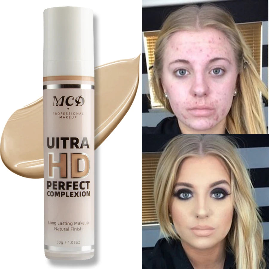 9 Shade Full Coverage Concealer Liquid Foundation (Natural Matte)