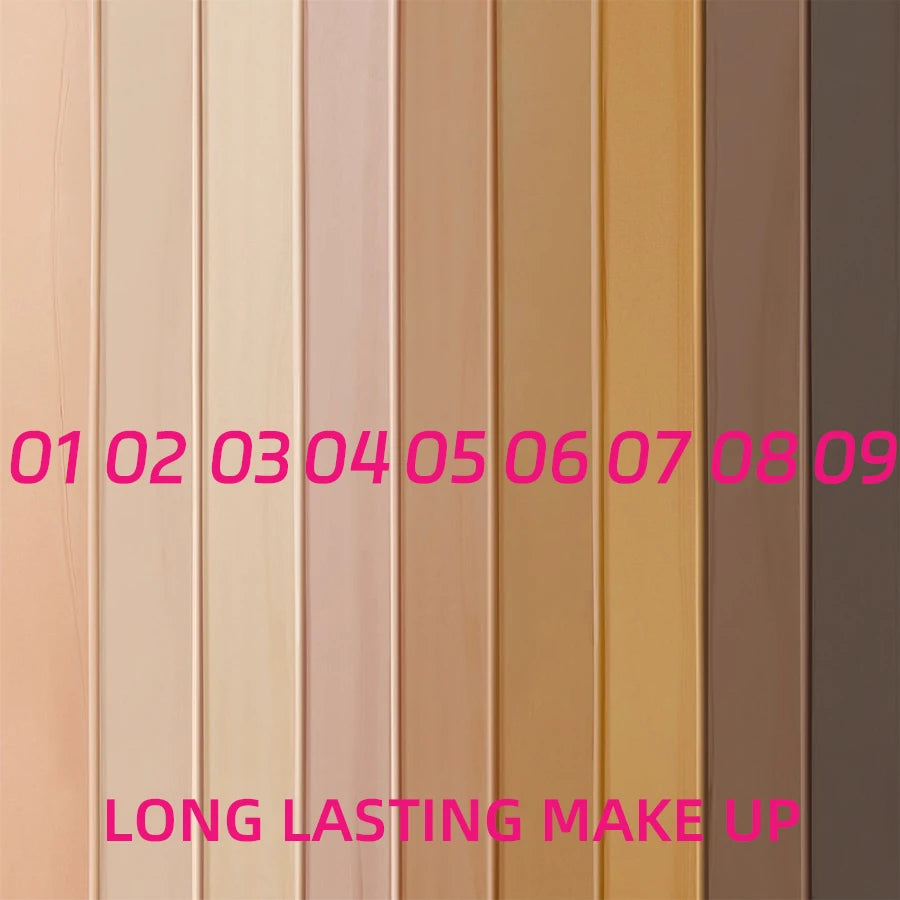 9 Shade Full Coverage Concealer Liquid Foundation (Natural Matte)