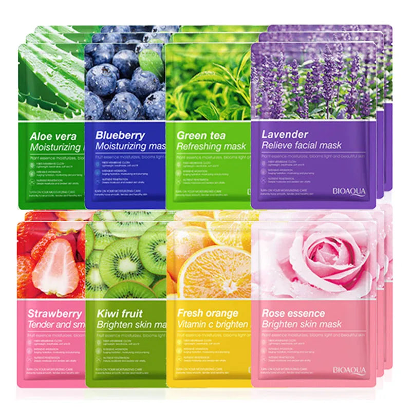8pcs Natural Plant Face Mask, Hydrating daily hack!