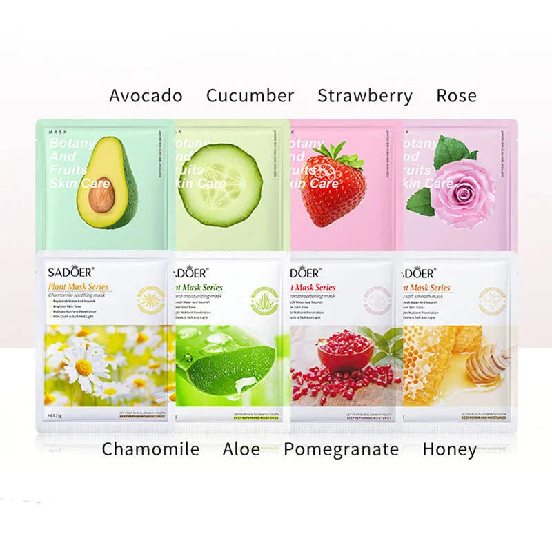 8pcs Natural Plant Face Mask, Hydrating daily hack!