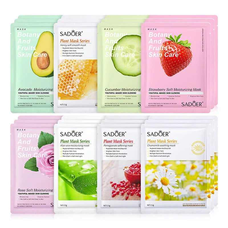 8pcs Natural Plant Face Mask, Hydrating daily hack!