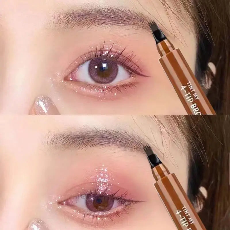 Waterproof Eyebrow Pencil, Quad Eyebrow Pencil (Natural Look)