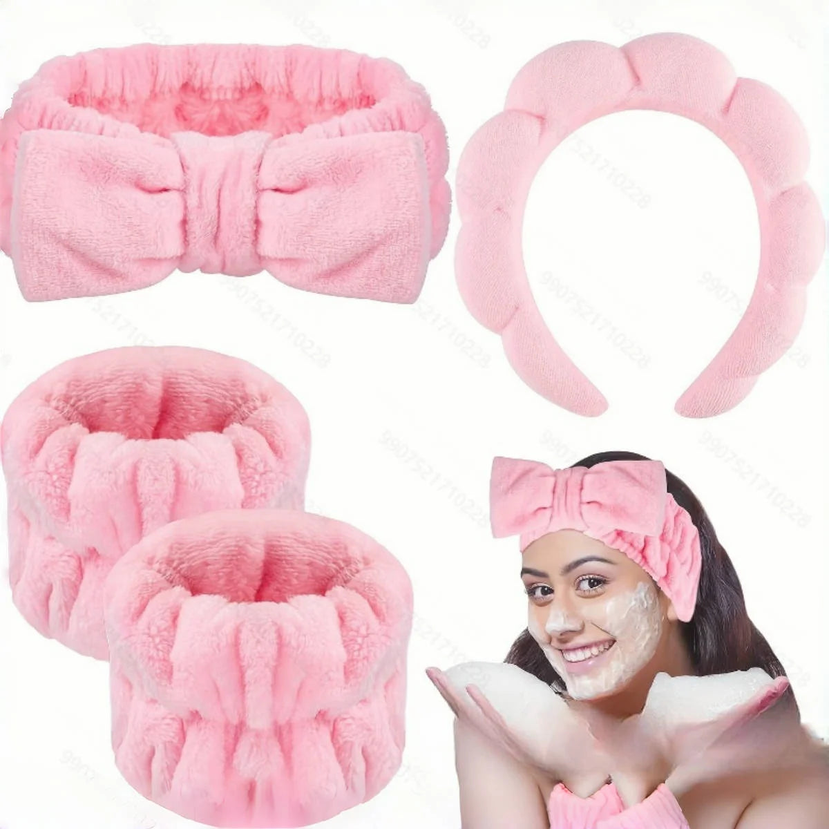 4PCS Stylish Washing Headband and Wristbands