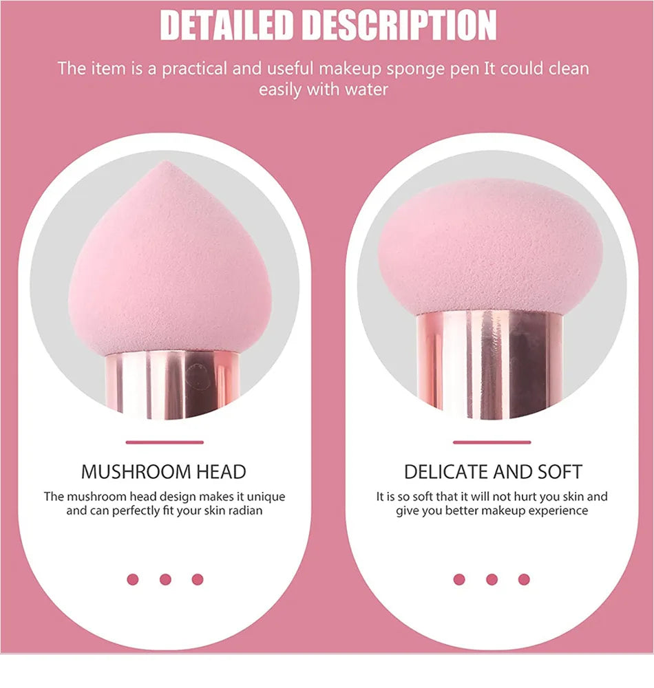 3pcs Women Puff Mushroom Head Face Concealer Blender Makeup Brushes