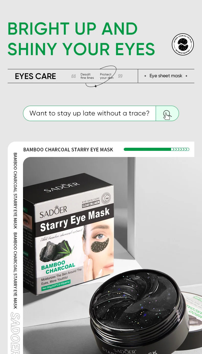 60pcs Rose Starry Collagen Eye Mask Anti Dark Circles !