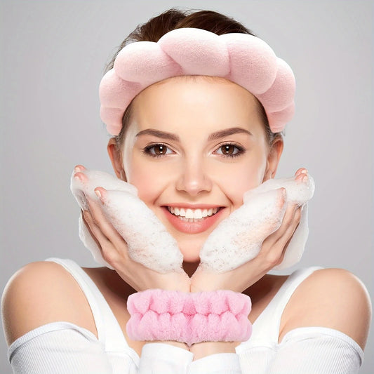 4PCS Stylish Washing Headband and Wristbands