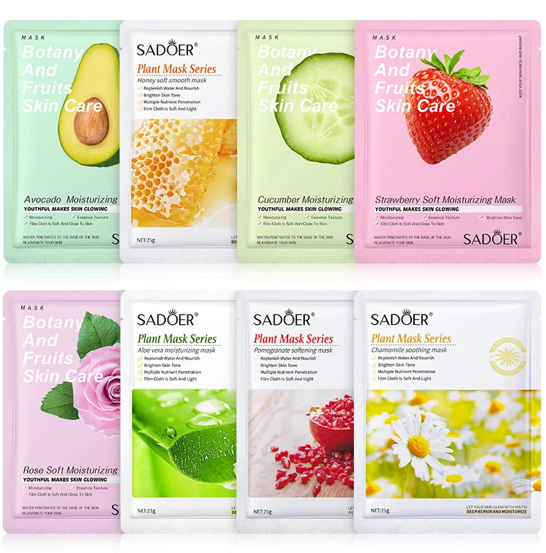 8pcs Natural Plant Face Mask, Hydrating daily hack!