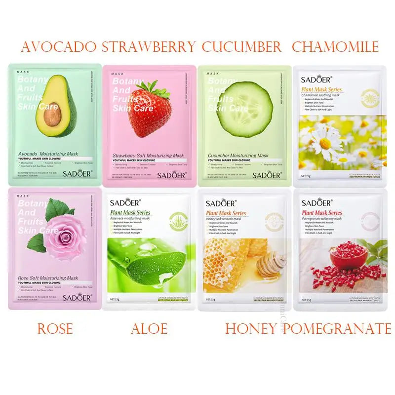 8pcs Natural Plant Face Mask, Hydrating daily hack!