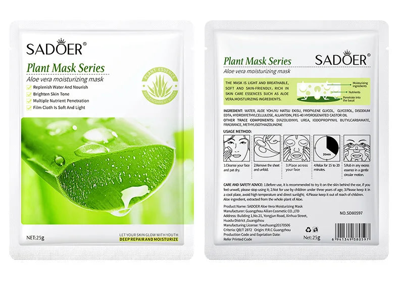8pcs Natural Plant Face Mask, Hydrating daily hack!