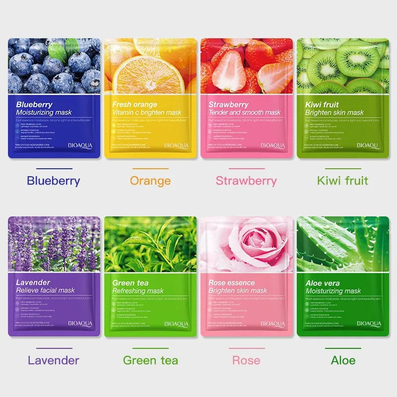 8pcs Natural Plant Face Mask, Hydrating daily hack!