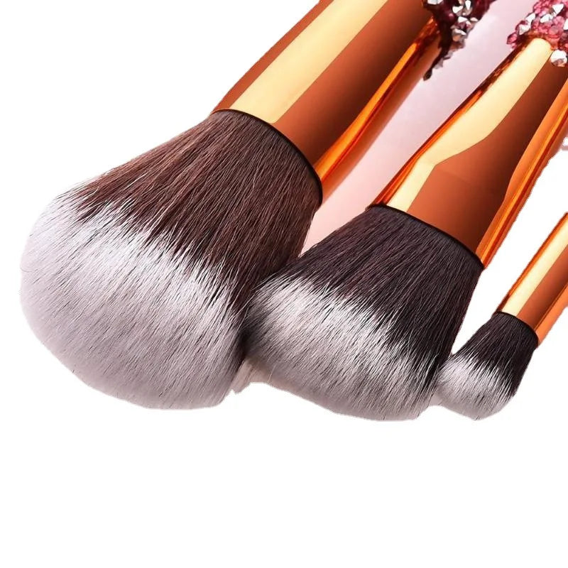 diamond studded makeup brushes set