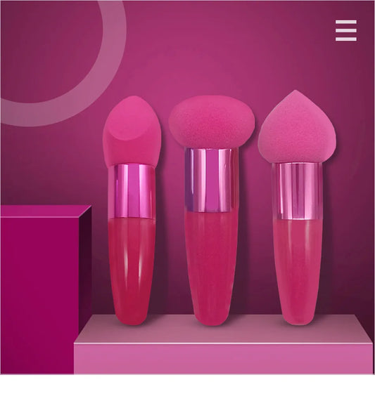 3pcs Women Puff Mushroom Head Face Concealer Blender Makeup Brushes