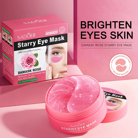 60pcs Rose Starry Collagen Eye Mask Anti Dark Circles !