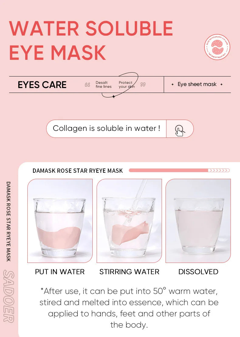 60pcs Rose Starry Collagen Eye Mask Anti Dark Circles !