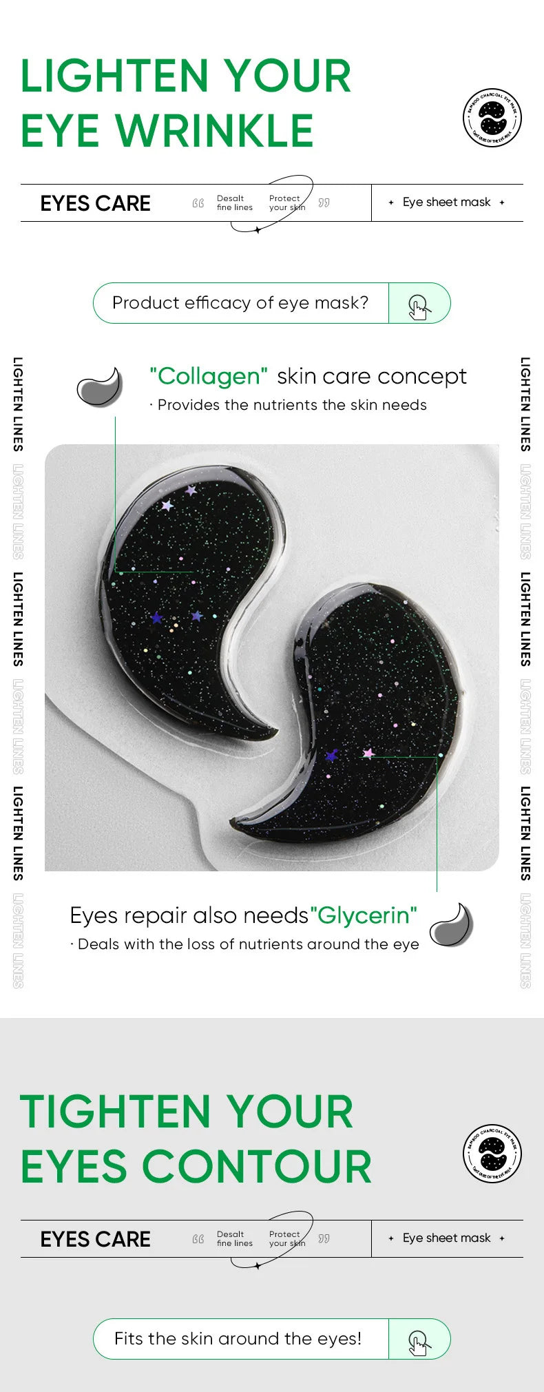 60pcs Rose Starry Collagen Eye Mask Anti Dark Circles !