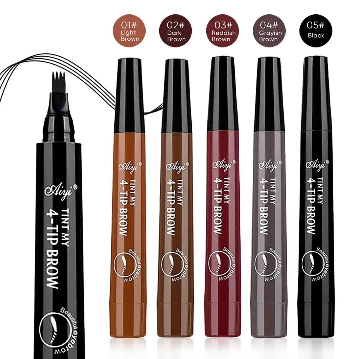 Waterproof Eyebrow Pencil, Quad Eyebrow Pencil (Natural Look)
